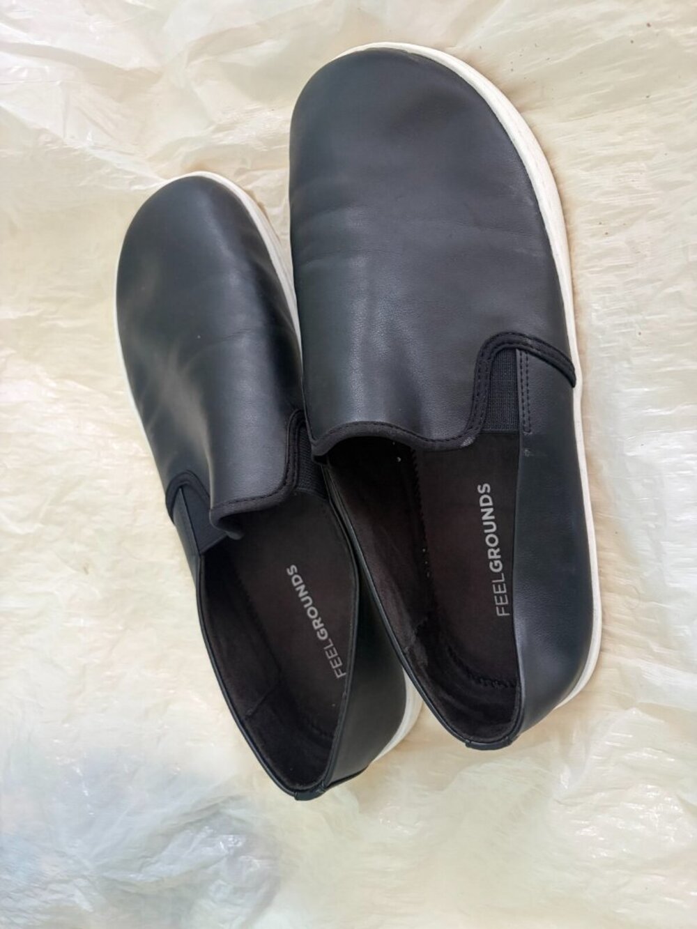 Feelgrounds Droptop Luxe Men's 12 Slip On Barefoot Shoes Black Vegan Leather